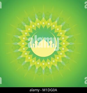 Mosaic Mosque Art Vector Graphic Card Design Stock Vector