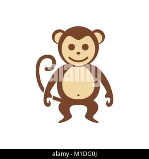 Smiling Cartoon Monkey Vector Graphic Illustration Design Stock Vector