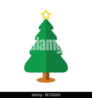 Basic Christmas Tree Vector Graphic Illustration Sign Symbol Design Stock Vector