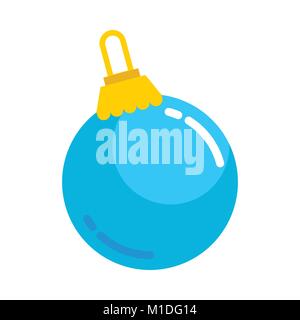 Blue Christmas Ball Vector Graphic Illustration Sign Symbol Design Stock Vector