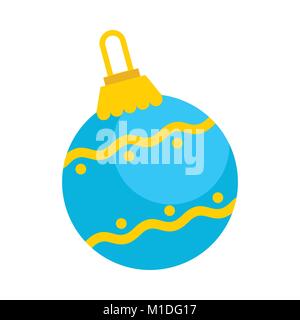 Blue Decorated Christmas Ball Vector Graphic Illustration Sign Symbol Design Stock Vector