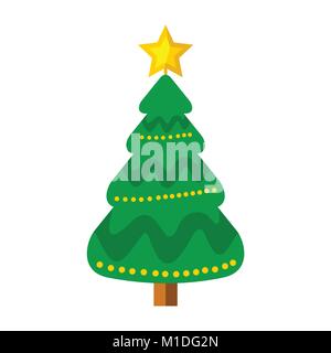 Cartoon Christmas Tree Vector Graphic Illustration Sign Symbol Design Stock Vector