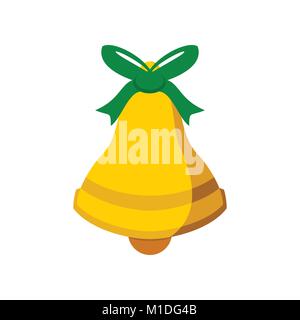 Bell Green Ribbon Vector Graphic Illustration Sign Symbol Design Stock Vector