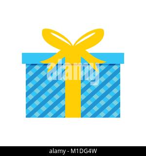 Blue Striped Gift Box Vector Graphic Illustration Sign Symbol Design Stock Vector