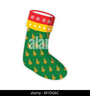 Christmas Green Sock Trees Vector Graphic Illustration Sign Symbol Design Stock Vector