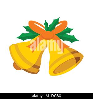 Jingle Bells Orange Ribbon Vector Graphic Illustration Sign Symbol Design Stock Vector