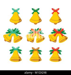 Jingle Bells Vector Vector Graphic Illustration Sign Symbol Design Set Stock Vector