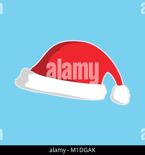 Christmas Santa Short Hat Vector Graphic Illustration Sign Symbol Design Stock Vector