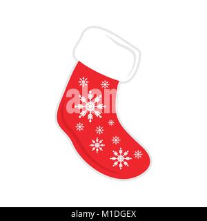 Christmas Sock Snowflake Vector Graphic Illustration Sign Symbol Design Stock Vector