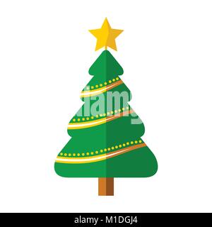Decorated Christmas Tree Vector Graphic Illustration Sign Symbol Design Stock Vector