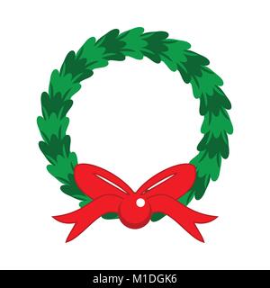 Flat Design Christmas Garland Vector Graphic Illustration Sign Symbol Design Stock Vector
