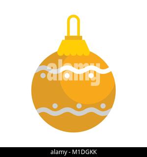 Gold Decorative Christmas Ball Vector Graphic Illustration Sign Symbol Design Stock Vector