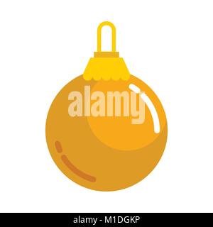 Gold Plain Christmas Ball Vector Graphic Illustration Sign Symbol Design Stock Vector