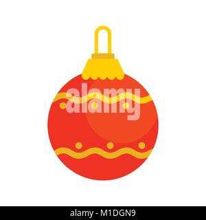 Red Decorative Christmas Ball Vector Graphic Illustration Sign Symbol Design Stock Vector
