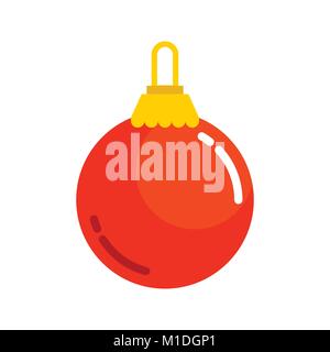 Red Plain Christmas Ball Vector Graphic Illustration Sign Symbol Design Stock Vector