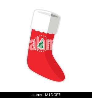 Simple Christmas Sock Vector Graphic Illustration Sign Symbol Design Stock Vector