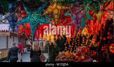 Regensburg, Bavaria, Germany, November 27, 2017: Heart shaped lantern on Christmas market in Regensburg, Germany Stock Photo