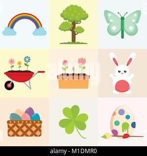 Spring Related Object Drawing Vector Illustration Graphic Design Stock Vector