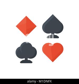 Set of playing cards symbols Stock Vector