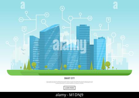 Modern city with skyscrapers Stock Vector