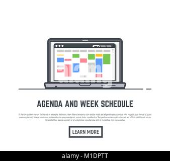 Schedule online app Stock Vector