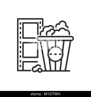 Popcorn - line design single isolated icon Stock Vector