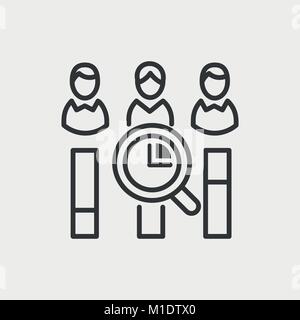 Vote counting - line design single isolated icon Stock Vector
