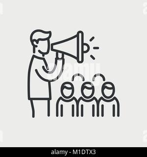 Election campaign- line design single isolated icon Stock Vector