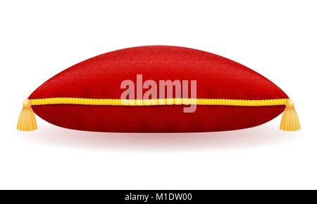 red velvet pillow vector illustration isolated on white background Stock Vector