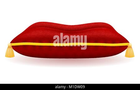 red velvet pillow vector illustration isolated on white background Stock Vector
