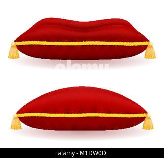 red velvet pillow vector illustration isolated on white background Stock Vector