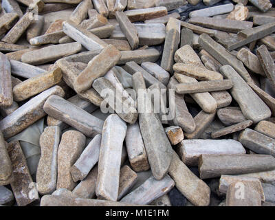 A pile of sticks from a natural stone cladding Stock Photo