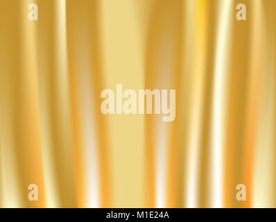 Abstract gold. background Vector gold cloth Fabric Textile Drape with Crease Wavy Folds.with soft waves and Gold fabric, waving in the wind Stock Vector