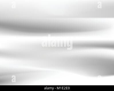 Abstract white background Vector White Satin Silky Cloth Fabric Textile Drape with Crease Wavy Folds. with soft waves and white fabric, waving in the  Stock Vector