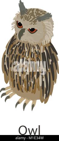 Owl icon, isometric style Stock Vector