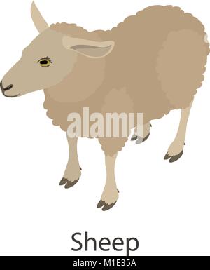 Sheep icon, isometric style Stock Vector