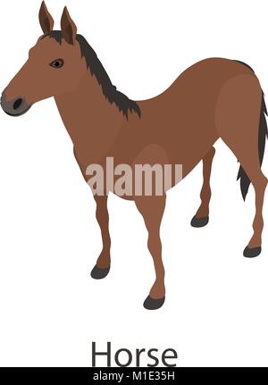 Horse icon, isometric style Stock Vector