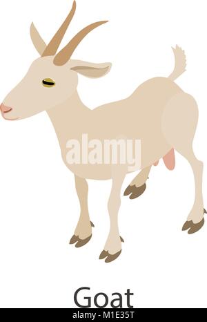 Goat icon, isometric style Stock Vector