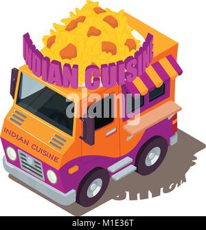 Indian food machine icon, isometric style Stock Vector