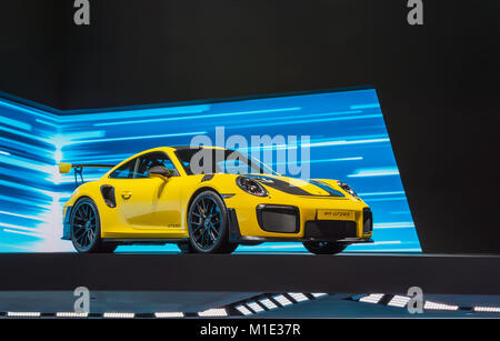 FRANKFURT, GERMANY - SEP 17, 2017: Porsche 911 GT2 RS sports car at at International Motor Show Stock Photo
