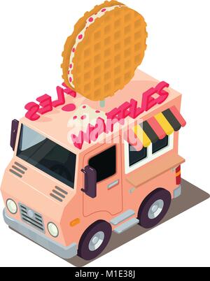 Waffles machine icon, isometric style Stock Vector