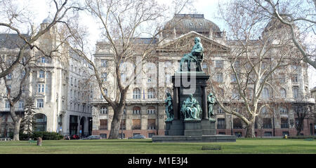Statue of  Ferencz Deák in Szechenyi Istvan ter, Budapest, Hungary Stock Photo