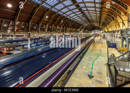 A train pulls out from Paddington Station bound for the South West of England. Stock Photo