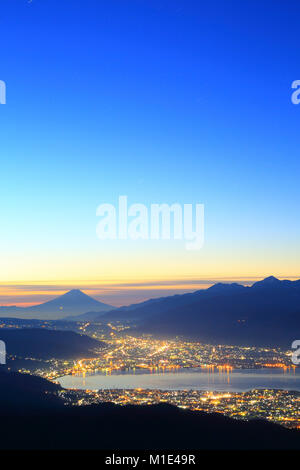 Beautiful view of Mount Fuji, Nagano Prefecture, Japan Stock Photo