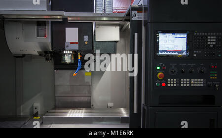 milling machine with Computer numerical control processes wood blank ...