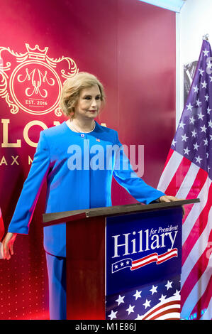 Wax statue of Hillary Clinton at the Krakow Wax Museum - Cracow, Poland. Stock Photo