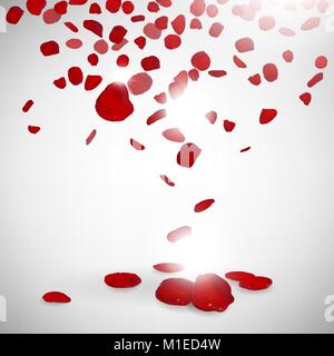 Abstract background with flying red rose petals on a white transparent  background. Vector illustration. EPS 10. Rose petals vector illustration  Stock Vector Image & Art - Alamy