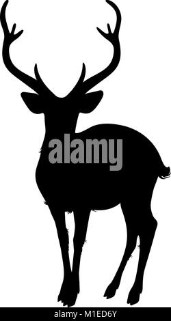 deer silhouette on a white background Stock Vector