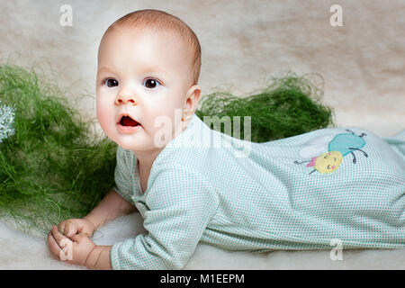 Portrait of cute baby girl close up Stock Photo