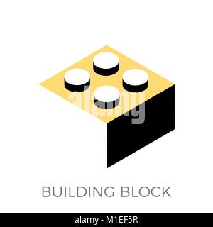 Building Block Icon Vector. Isolated on White Background. Stock Vector